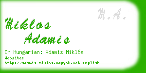 miklos adamis business card