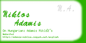 miklos adamis business card